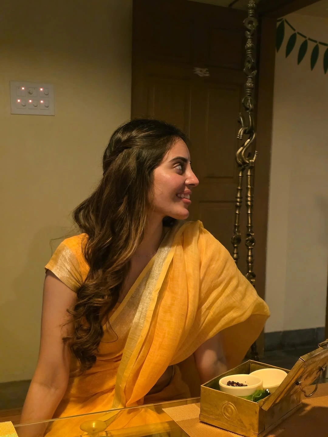 Kushitha Kallapu Cute Photos in Saree