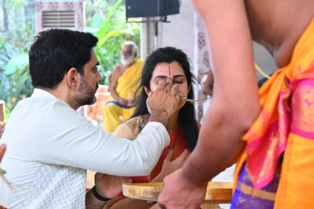 Nara Family Perform Rudrabhishekam on Karhika Masam Last Monday