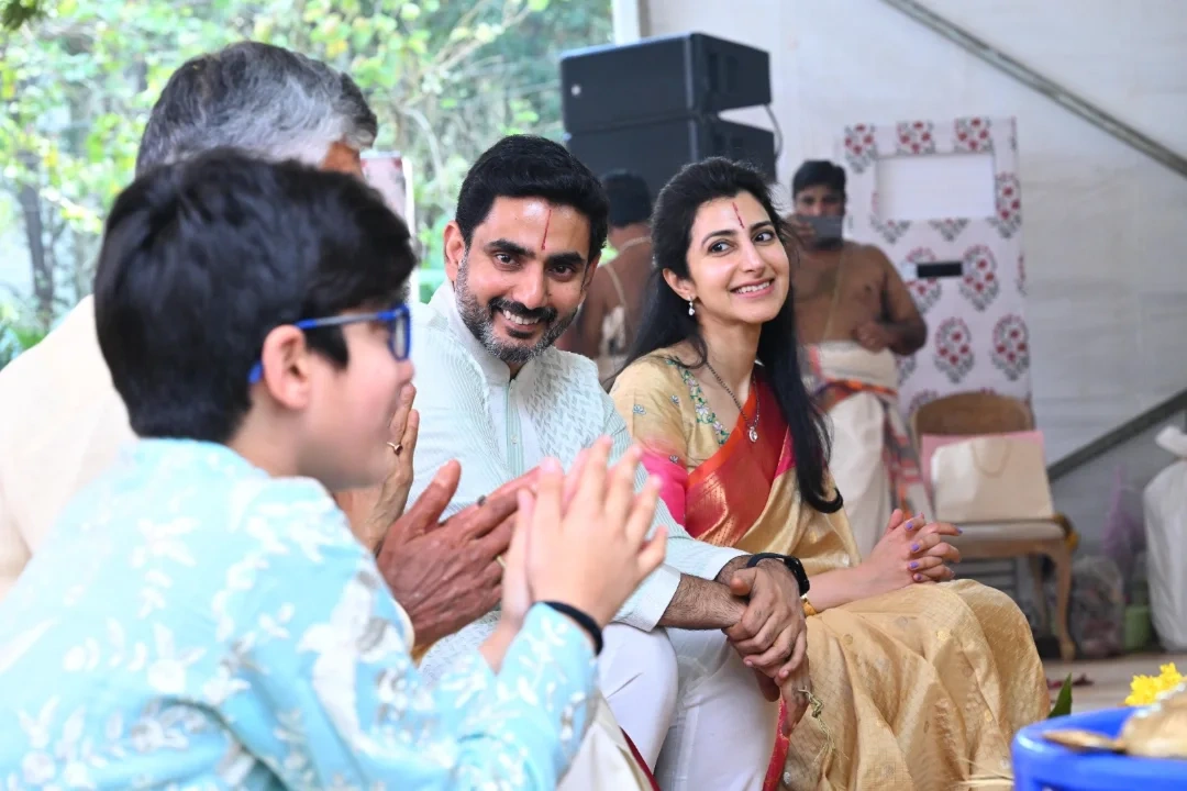 Nara Family Perform Rudrabhishekam on Karhika Masam Last Monday