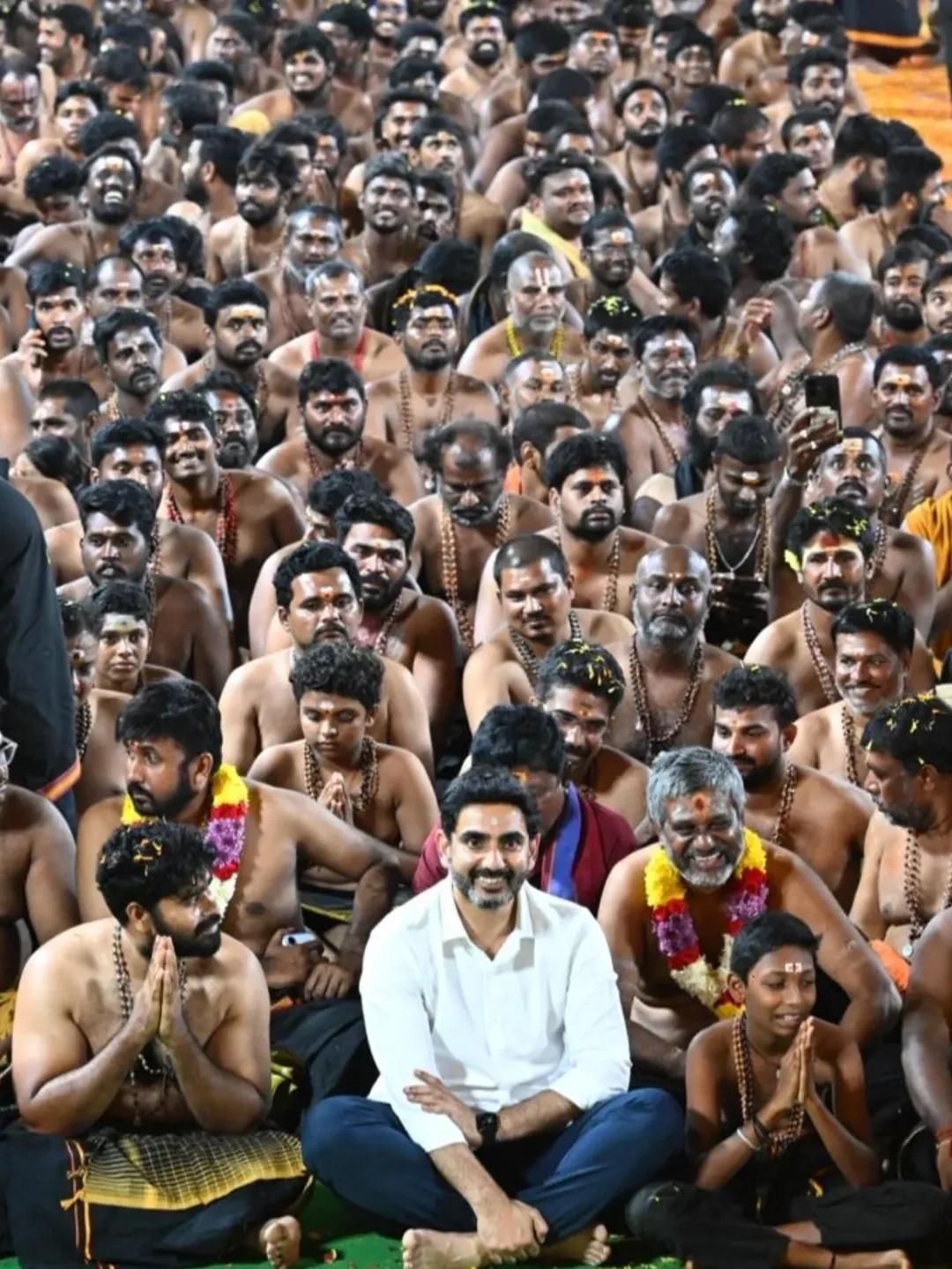 Nara Lokesh Participated in Ayyappa Swamy Padi pooja in Mangalagiri