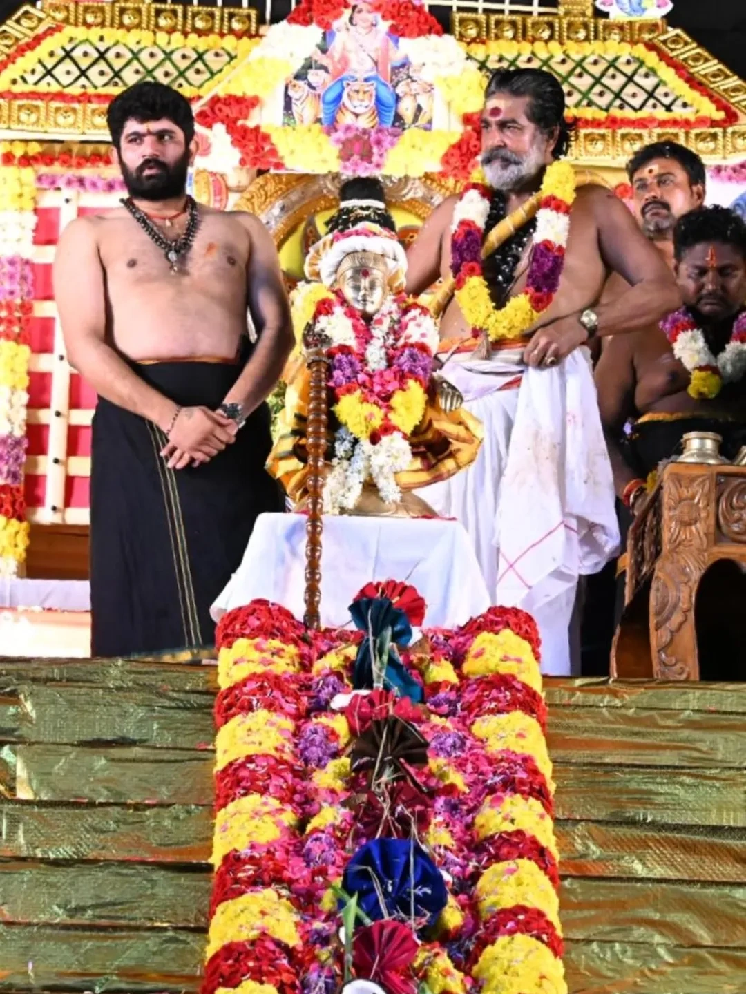 Nara Lokesh Participated in Ayyappa Swamy Padi pooja in Mangalagiri