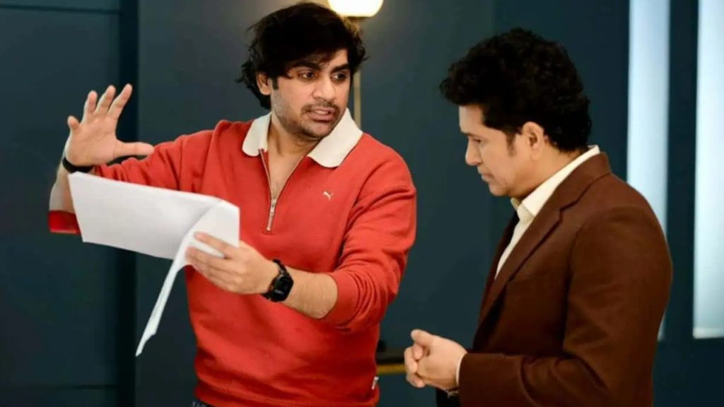 OG movie director Sujeeth shoots an add with Sachin Tendulkar