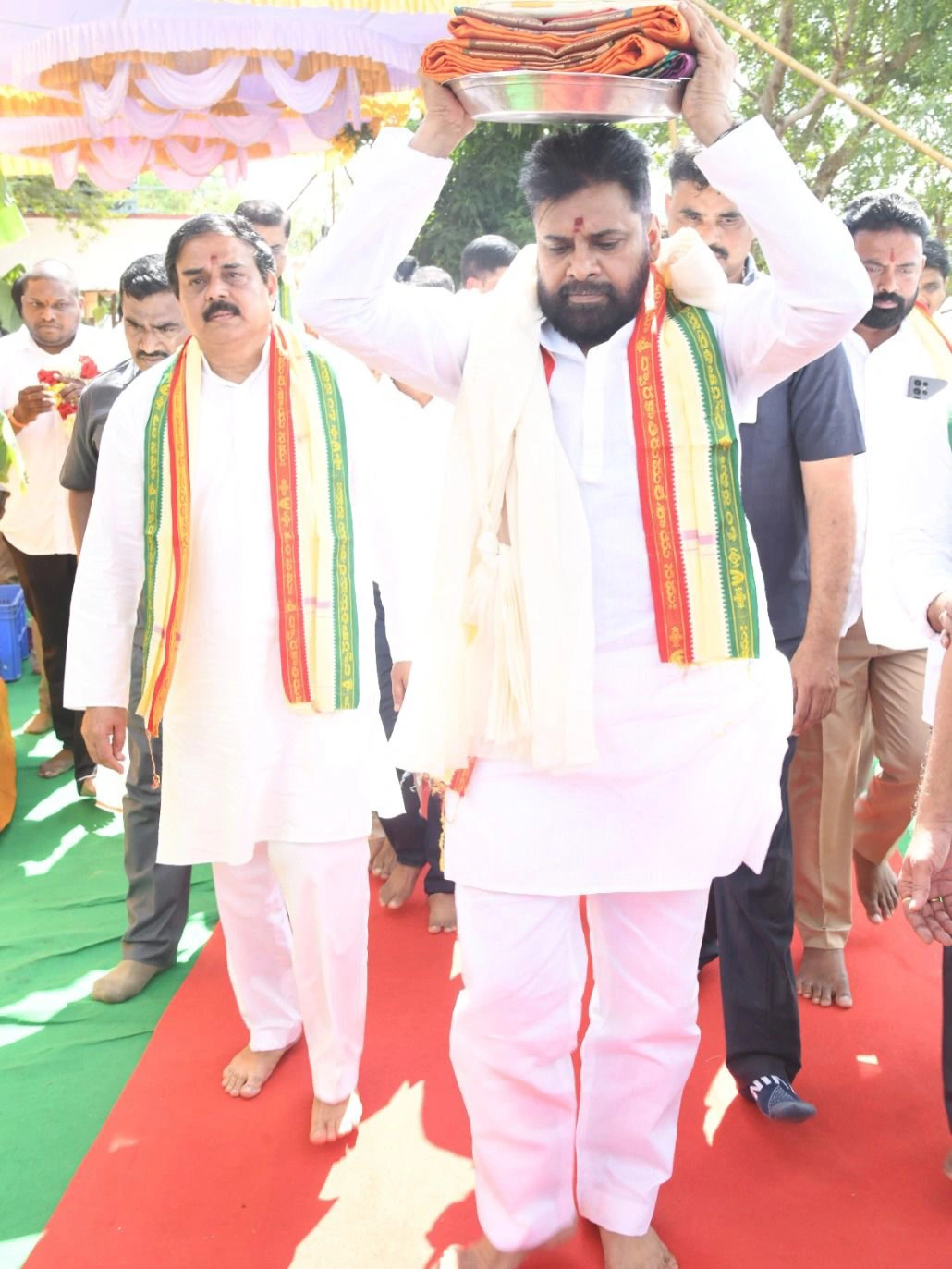 Pawan Kalyan visited Shri Lakshmi Narasimha Swamy Temple in I.S. Jaganathapuram