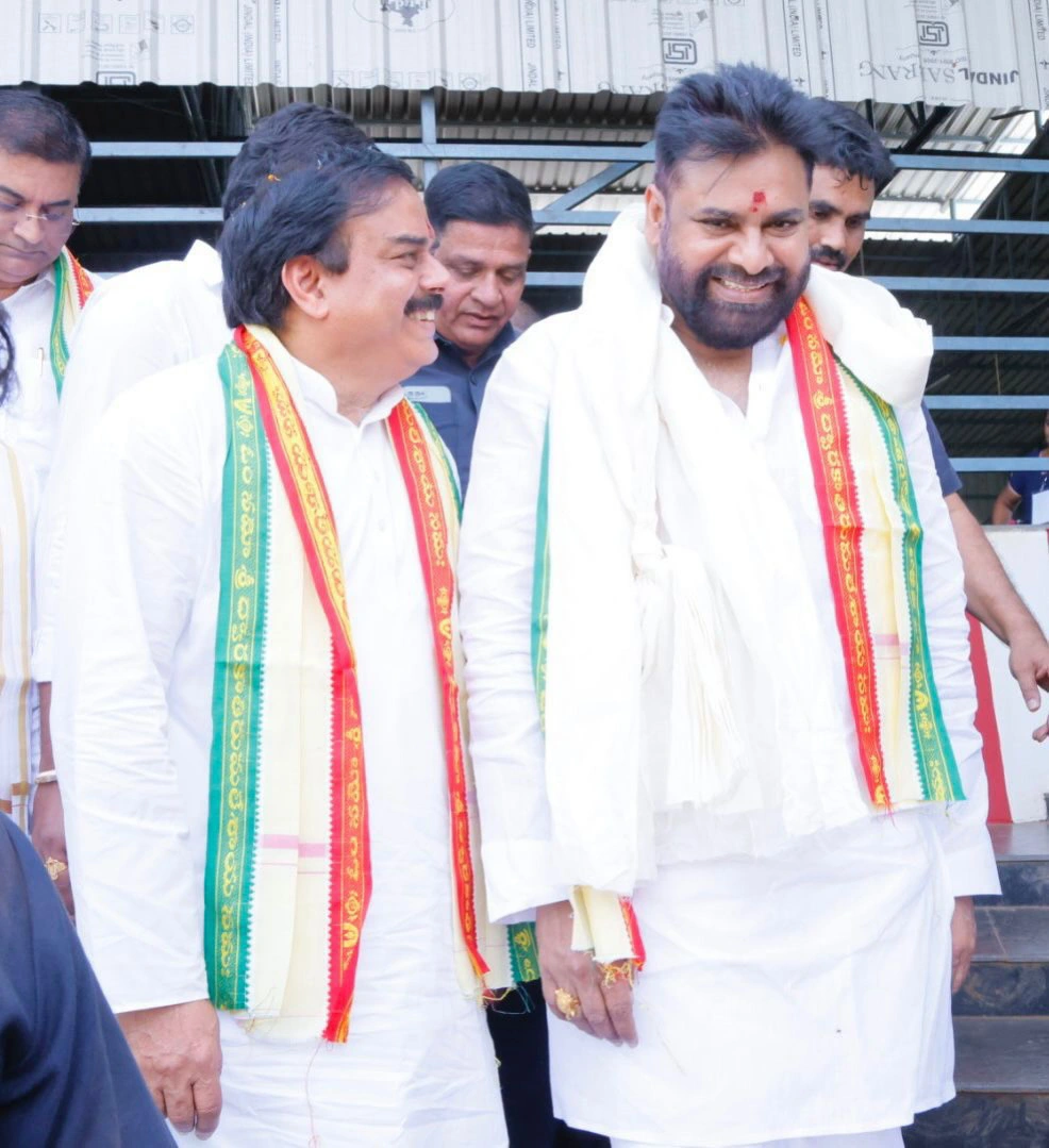 Pawan Kalyan visited Shri Lakshmi Narasimha Swamy Temple in I.S. Jaganathapuram