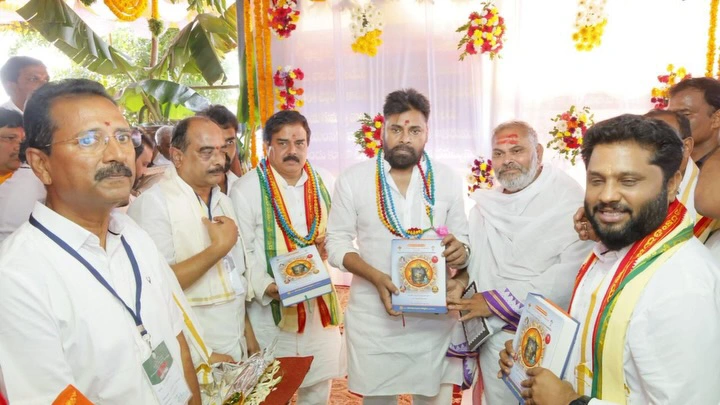 Pawan Kalyan visited Shri Lakshmi Narasimha Swamy Temple in I.S. Jaganathapuram