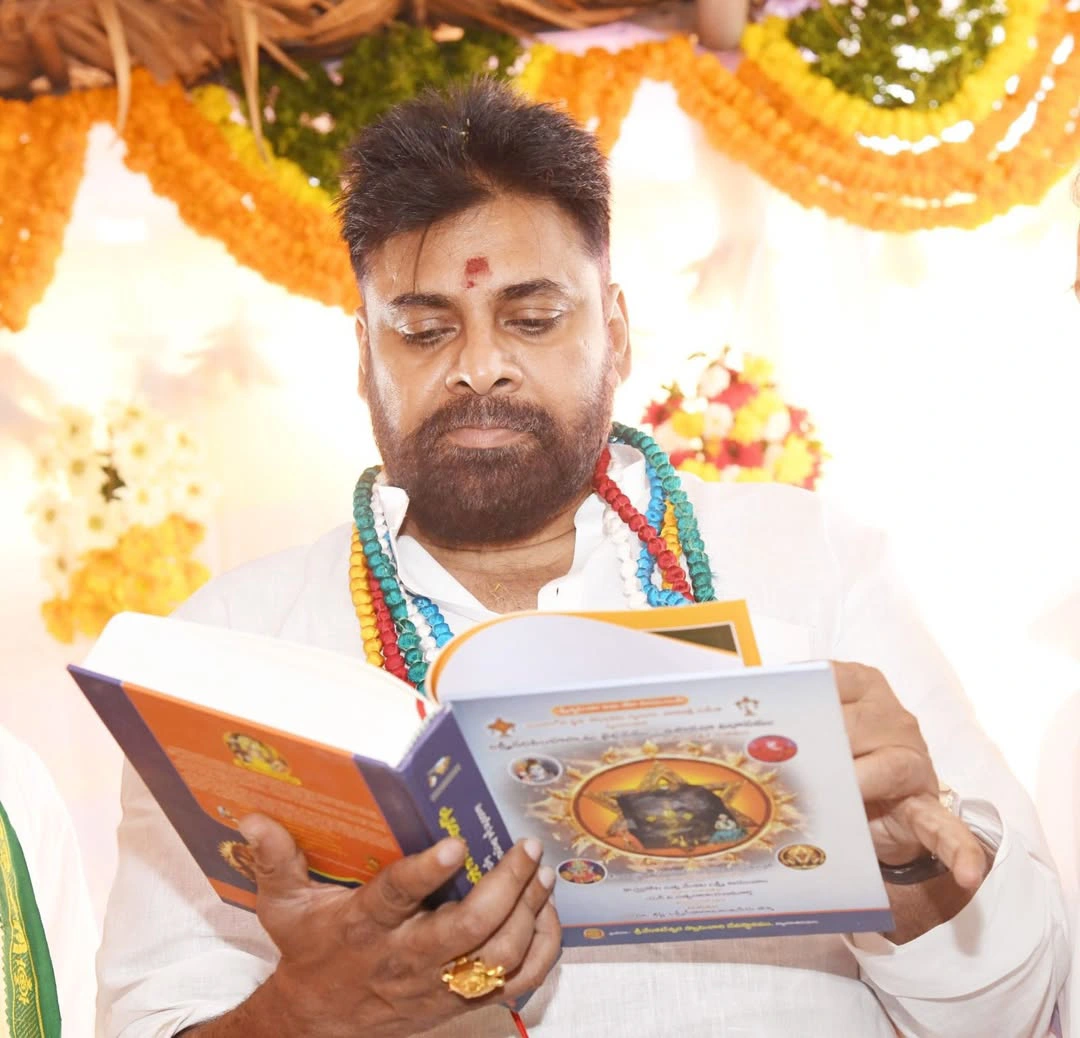 Pawan Kalyan visited Shri Lakshmi Narasimha Swamy Temple in I.S. Jaganathapuram
