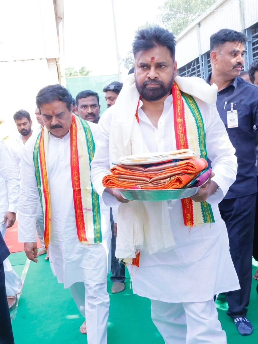 Pawan Kalyan visited Shri Lakshmi Narasimha Swamy Temple in I.S. Jaganathapuram