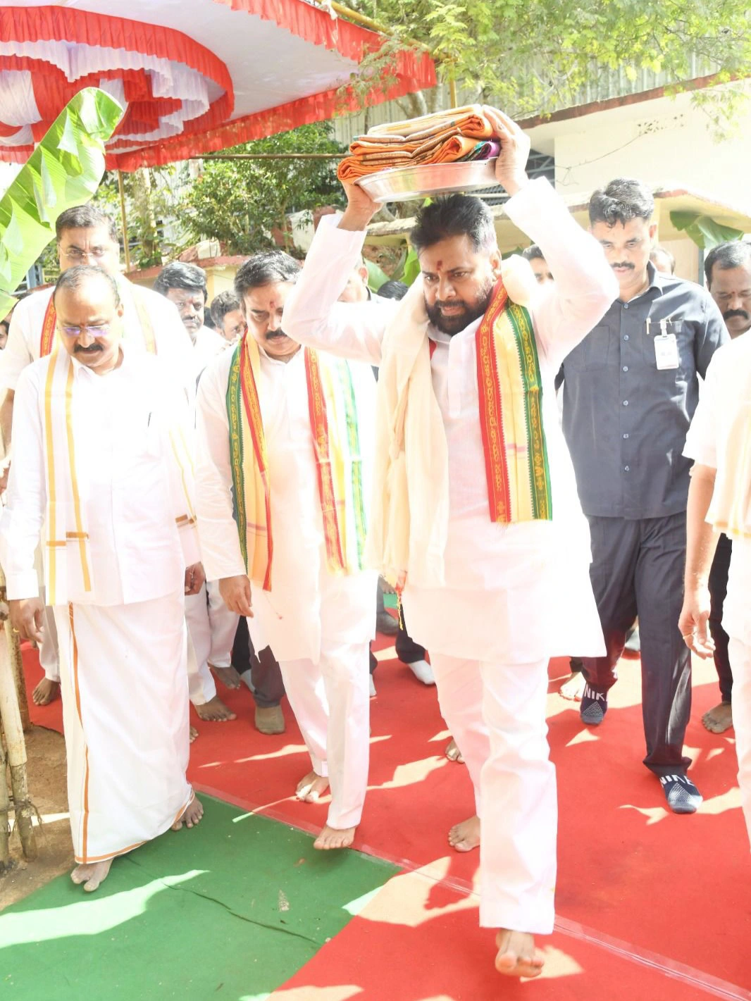Pawan Kalyan visited Shri Lakshmi Narasimha Swamy Temple in I.S. Jaganathapuram