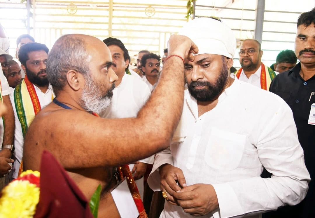 Pawan Kalyan visited Shri Lakshmi Narasimha Swamy Temple in I.S. Jaganathapuram
