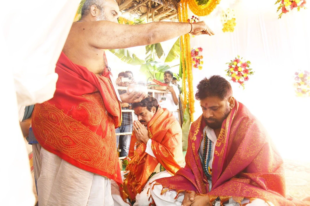 Pawan Kalyan visited Shri Lakshmi Narasimha Swamy Temple in I.S. Jaganathapuram