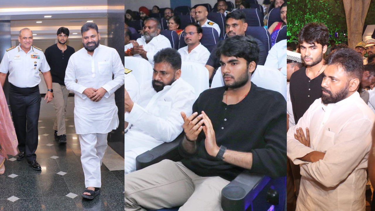 Pawan Kalyan : కొడుకు అకిరాతో కలిసి.. నేవీ డే సన్నాహక కార్యక్రమాల్లో పవన్ కళ్యాణ్.. ఫొటోలు వైరల్..