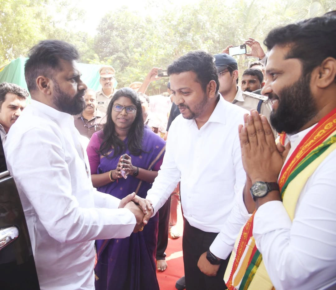 Pawan Kalyan visited Shri Lakshmi Narasimha Swamy Temple in I.S. Jaganathapuram