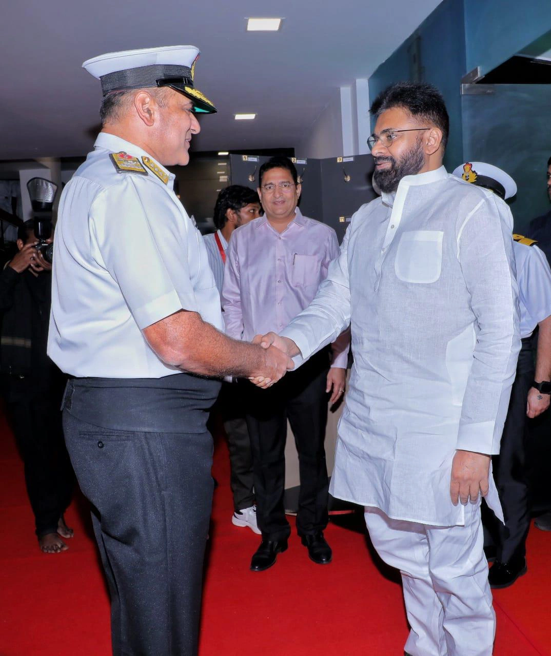 Pawan Kalyan Attends Navy Day Preparatory Events with Son Akira Nandan