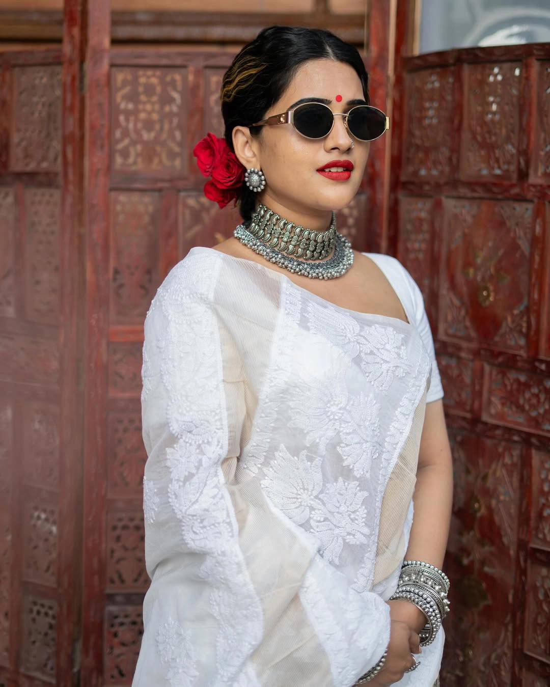 Sravanthi Chokarapu Dressed like Gangubai Kathiawadi