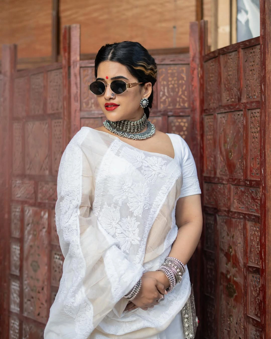 Sravanthi Chokarapu Dressed like Gangubai Kathiawadi