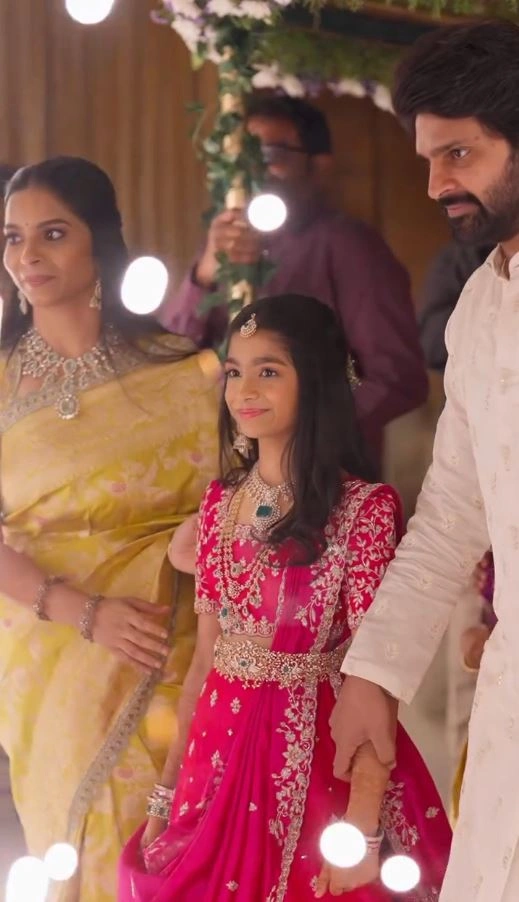 Sree Vishnu Daughter Mridha Saree Function Photos