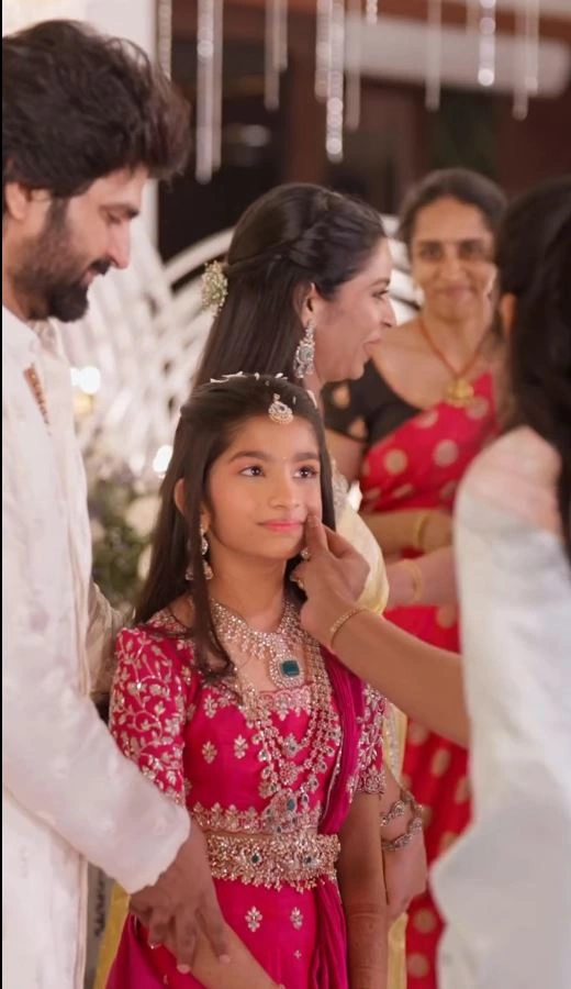 Sree Vishnu Daughter Mridha Saree Function Photos