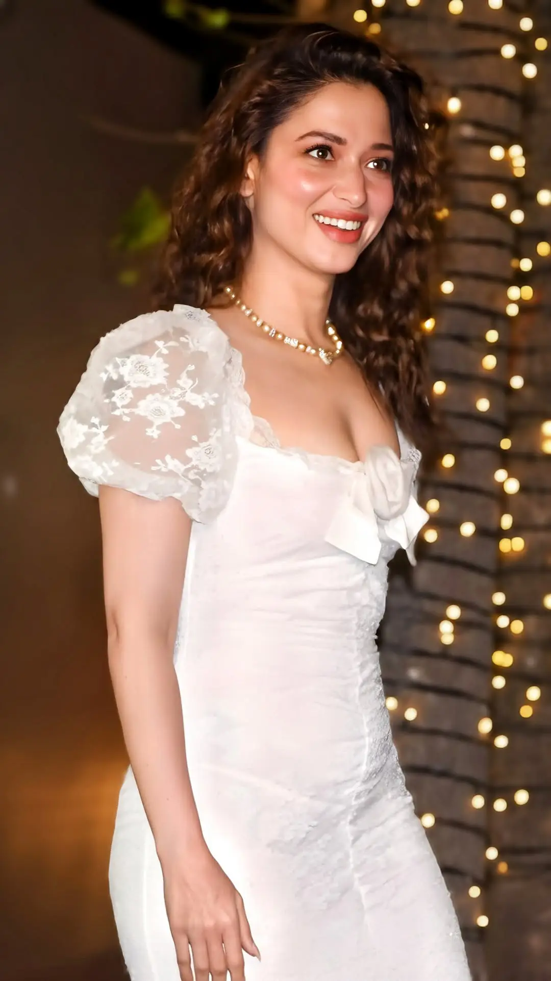 Tamannaah glamour show in a white frock