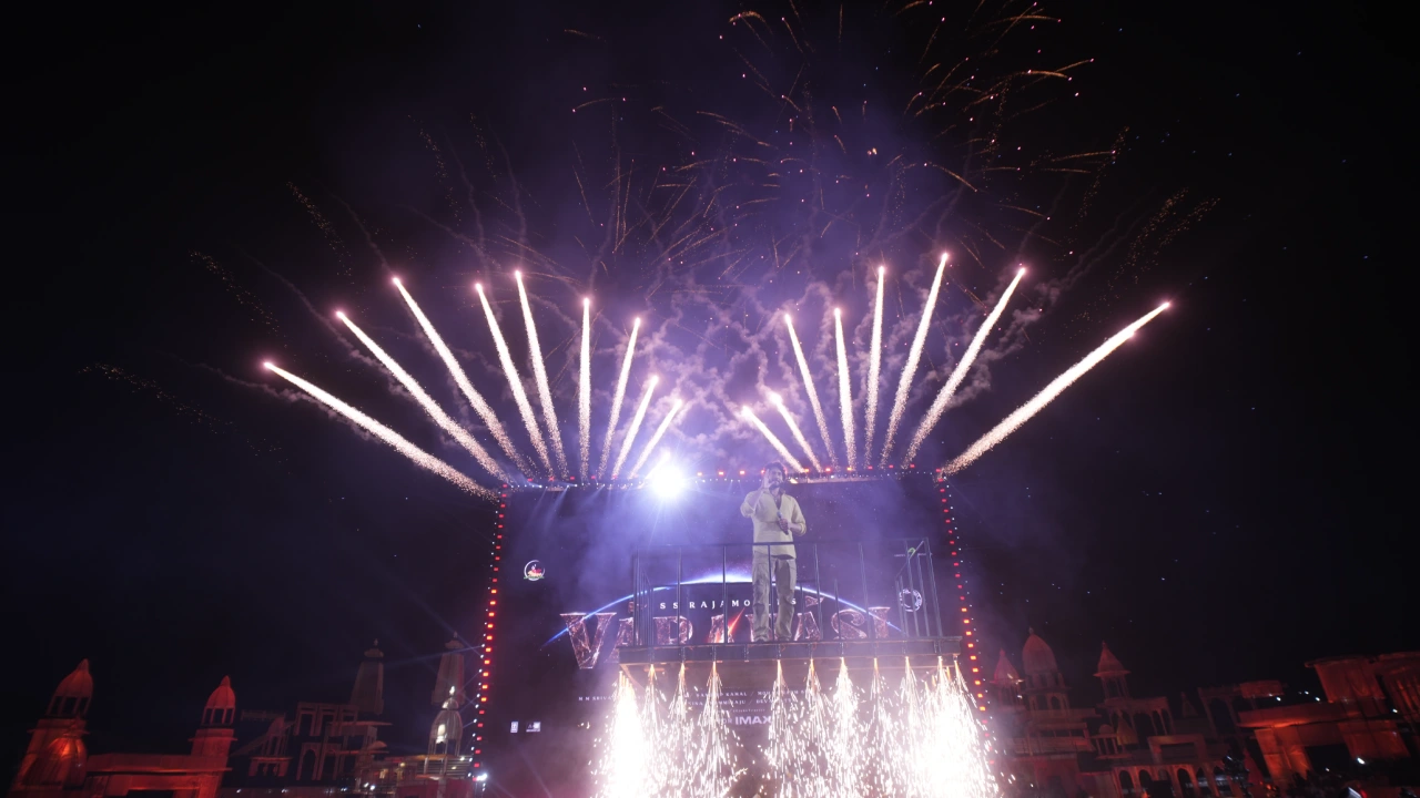 Mahesh Babu Rajamouli Priyanka Chopra Varanasi Movie Title Launch Event Photos