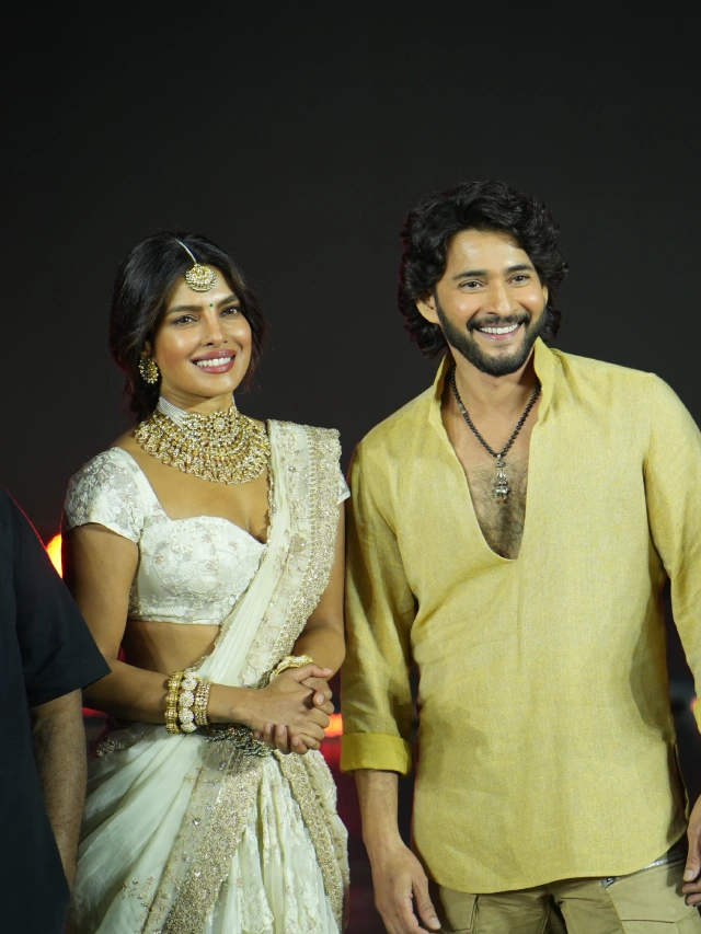 Mahesh Babu Rajamouli Priyanka Chopra Varanasi Movie Title Launch Event Photos