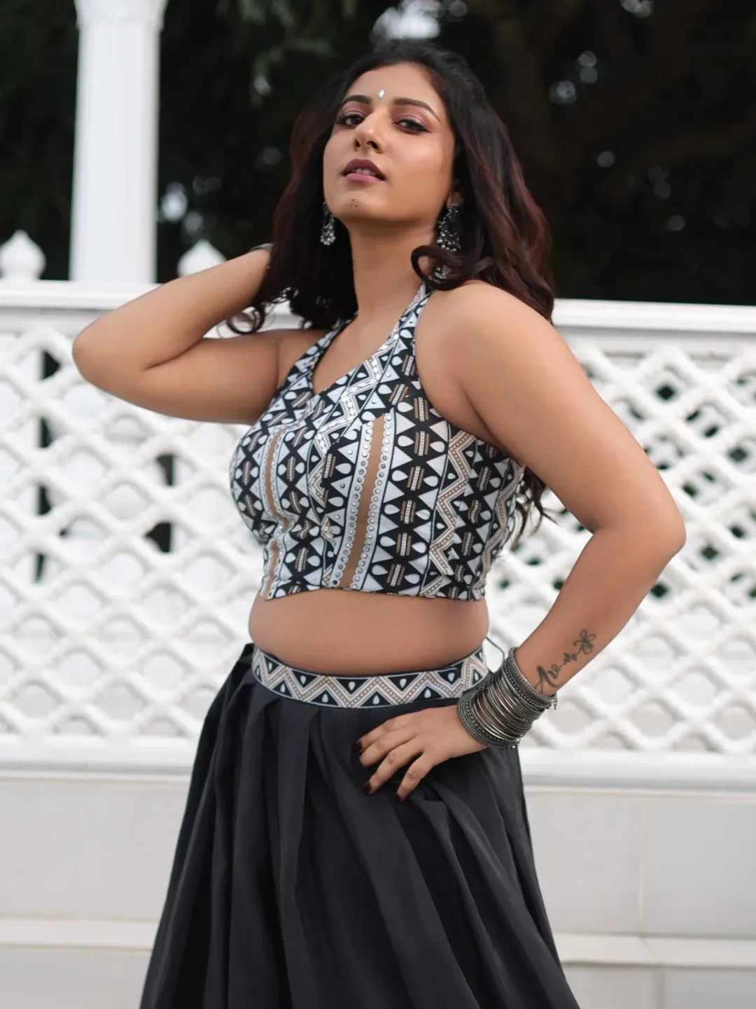 Vishnupriya Bhimeneni Cute Looks in Black and White Outfit