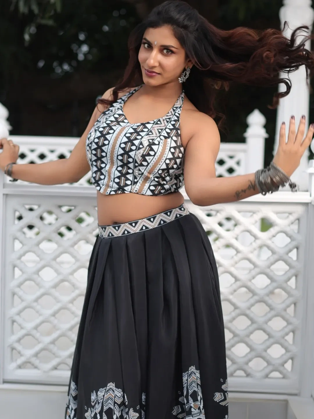 Vishnupriya Bhimeneni Cute Looks in Black and White Outfit