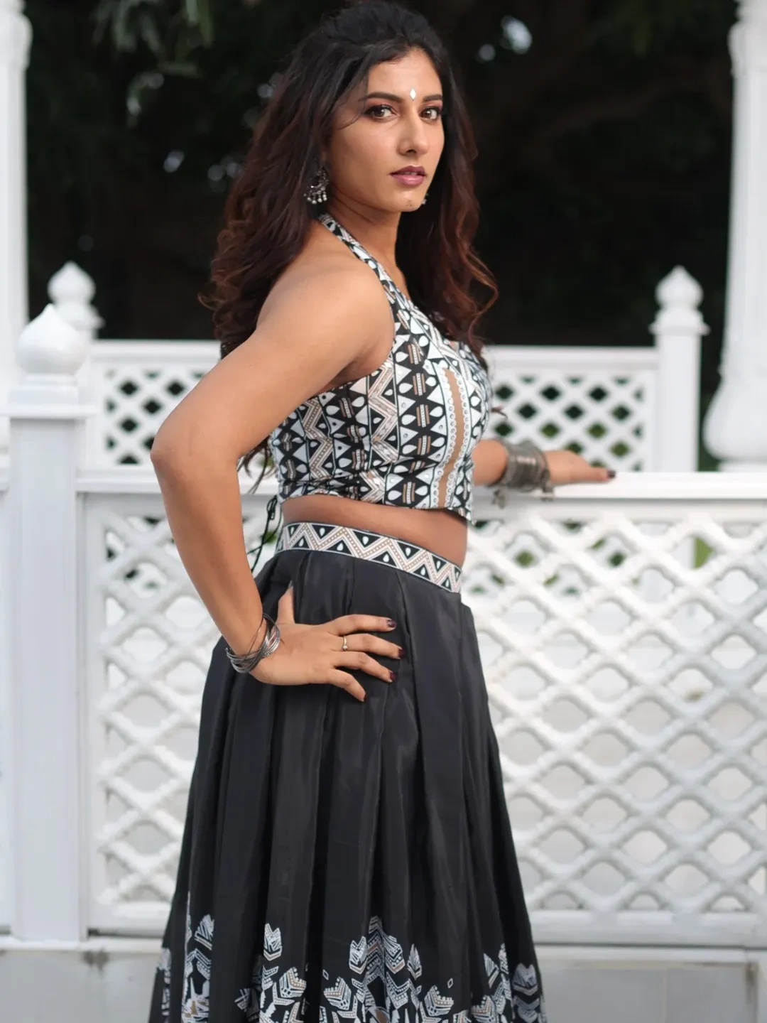 Vishnupriya Bhimeneni Cute Looks in Black and White Outfit