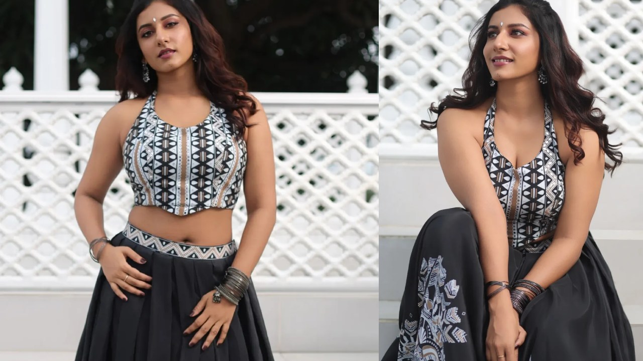 Vishnupriya Bhimeneni : కాటుక కళ్ళతో.. కత్తిలాంటి చూపులతో.. విష్ణుప్రియ వయ్యారాలు..