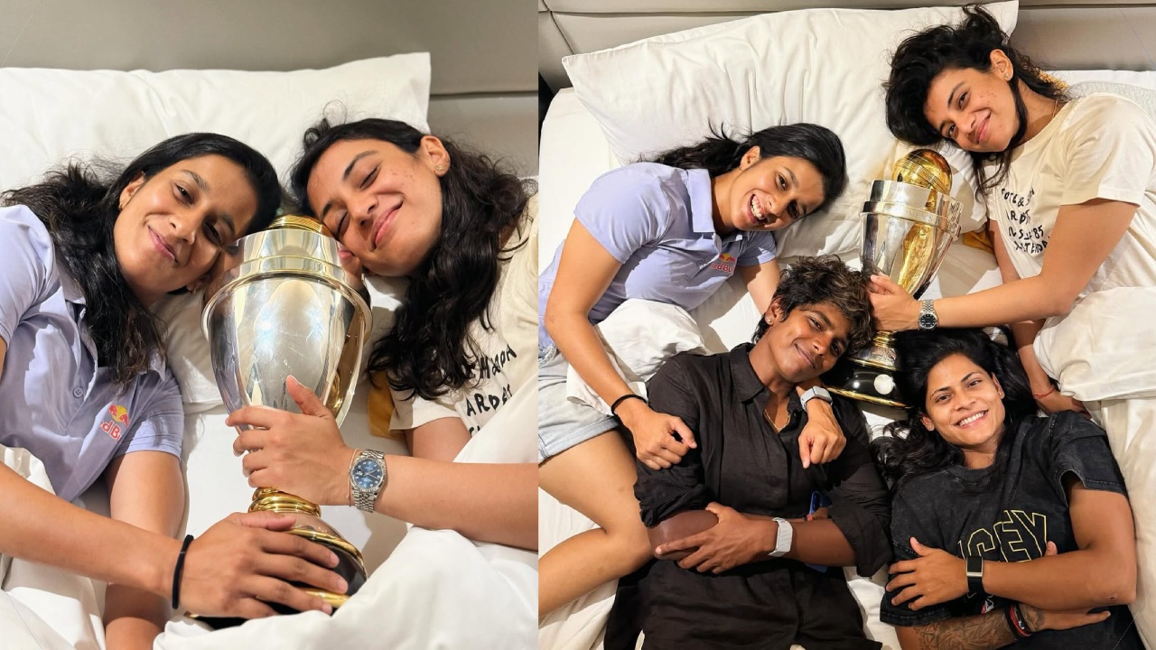 Womens World Cup 2025 : ప్ర‌పంచ‌క‌ప్‌తో భార‌త ప్లేయ‌ర్ల ఫోజులు చూశారా? ఇంకా కలలోనే ఉన్నామా..