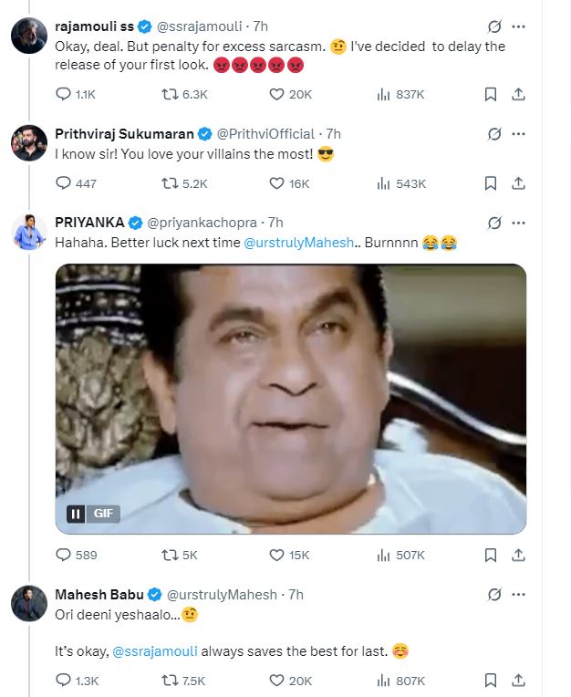 SSMB29 Mahesh Babu Rajamouli Priyanka Chopra Prithviraj Sukumaran Tweet War in Twitter