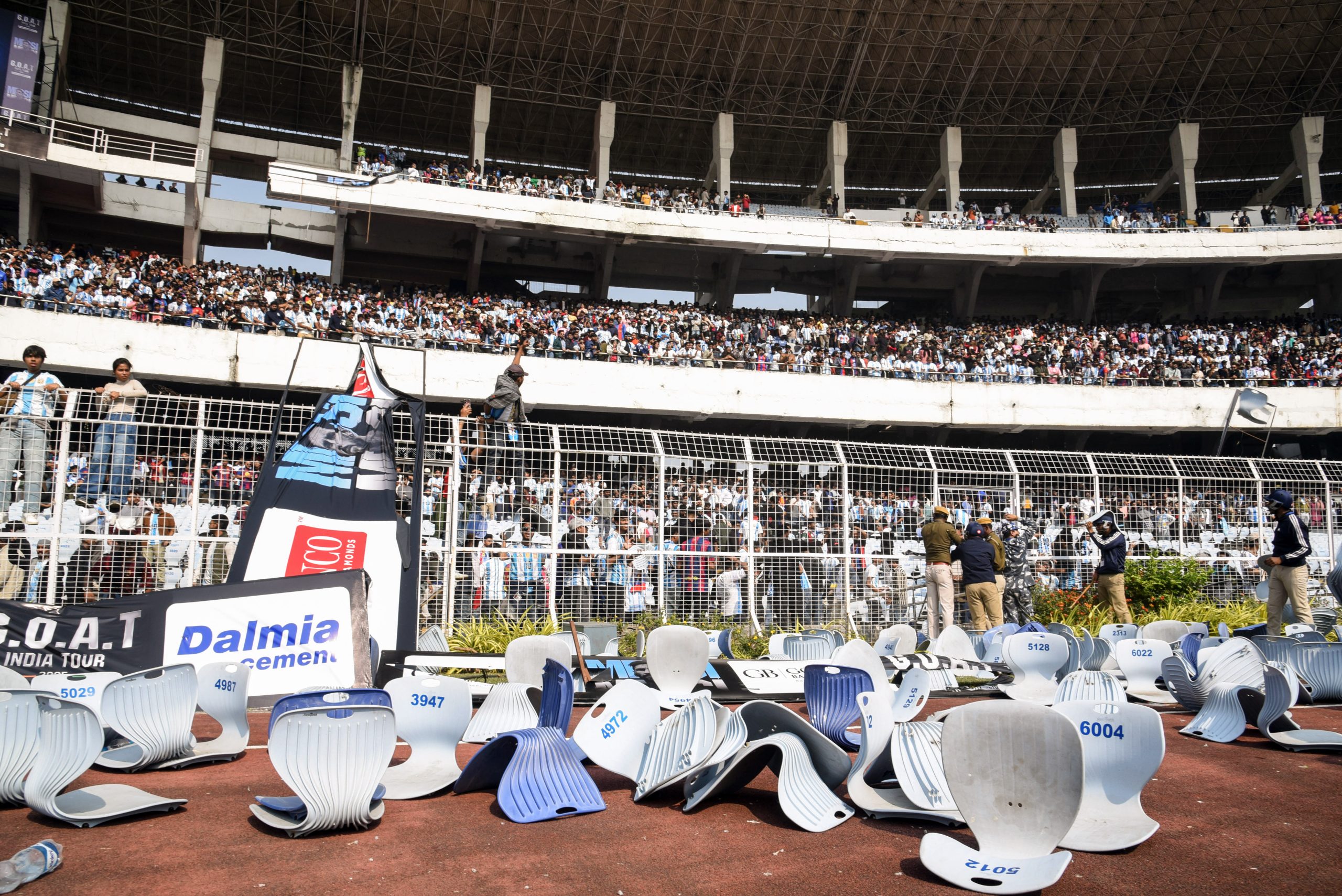 Angry fans vandalise the Salt Lake Stadium