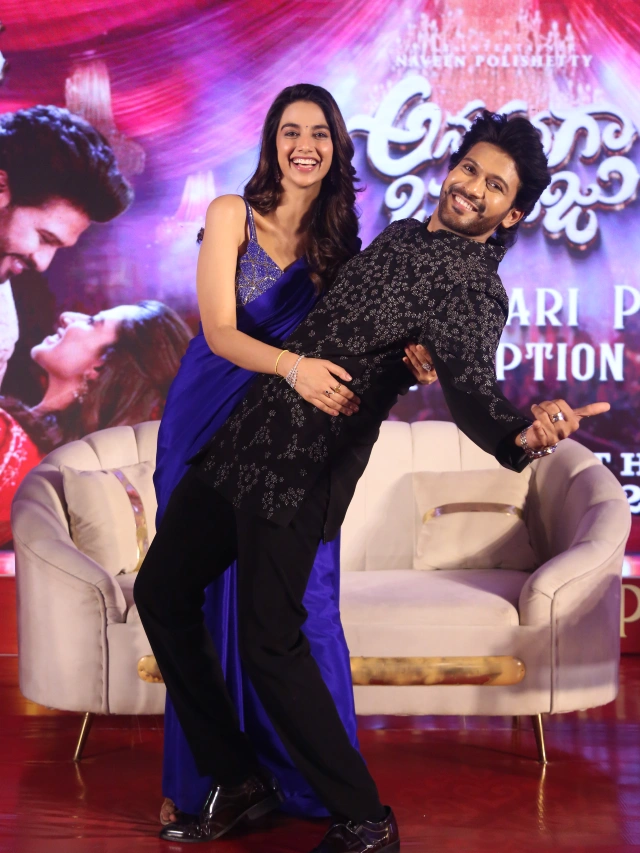 Naveen Polishetty Meenakshi Chaudhary Anaganaga Oka Raju Reception Event