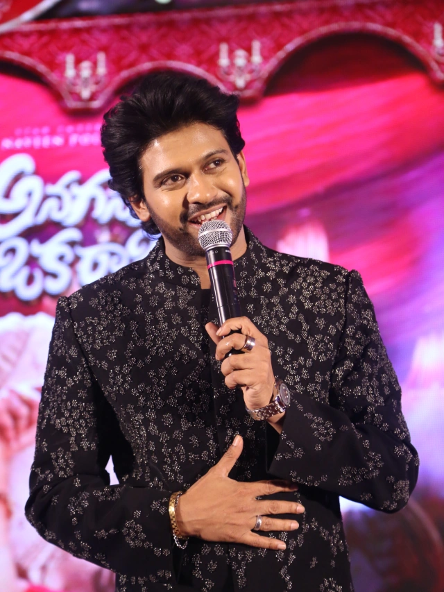 Naveen Polishetty Meenakshi Chaudhary Anaganaga Oka Raju Reception Event