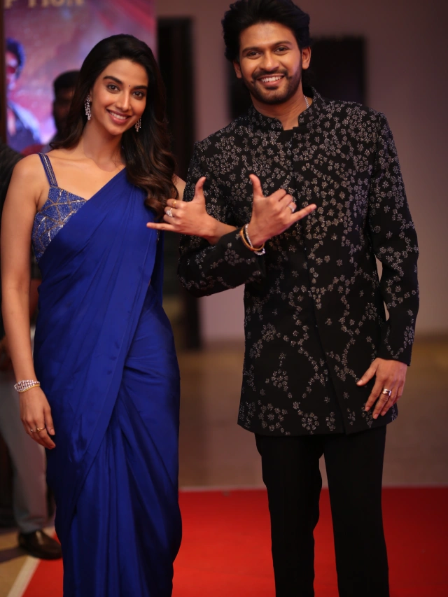 Naveen Polishetty Meenakshi Chaudhary Anaganaga Oka Raju Reception Event