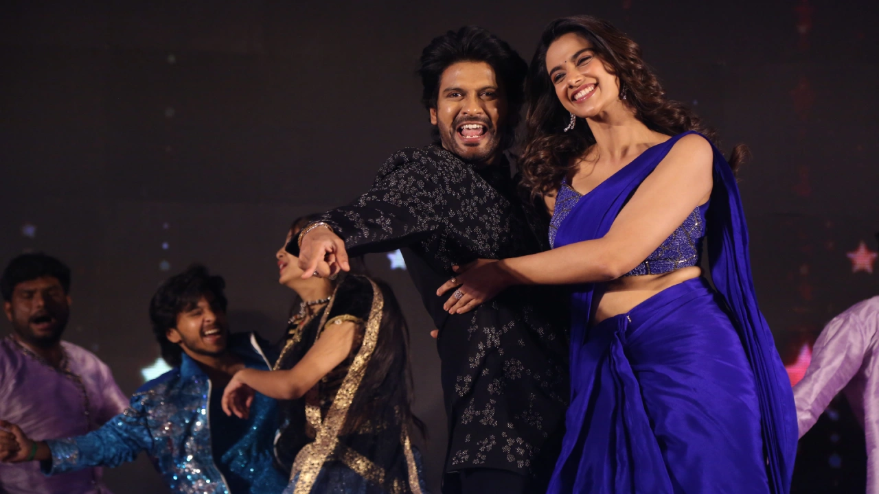 Naveen Polishetty Meenakshi Chaudhary Anaganaga Oka Raju Reception Event