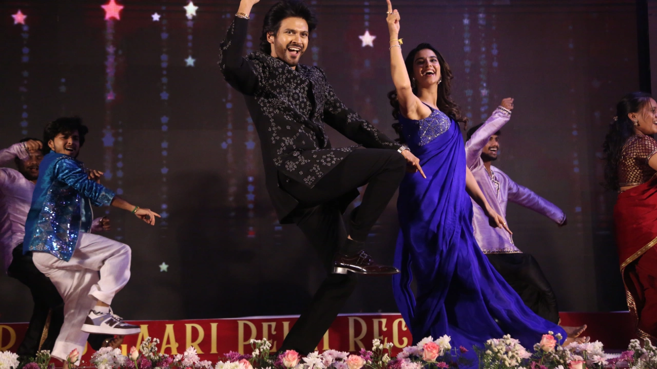 Naveen Polishetty Meenakshi Chaudhary Anaganaga Oka Raju Reception Event