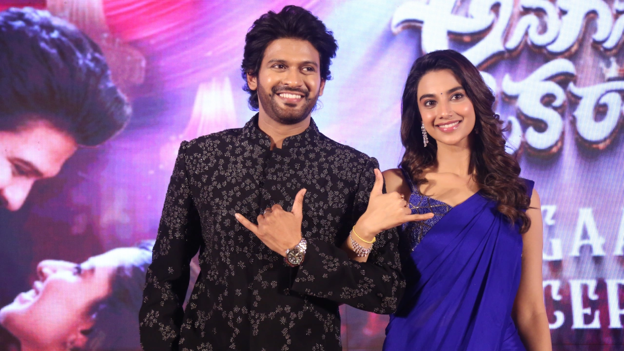 Naveen Polishetty Meenakshi Chaudhary Anaganaga Oka Raju Reception Event