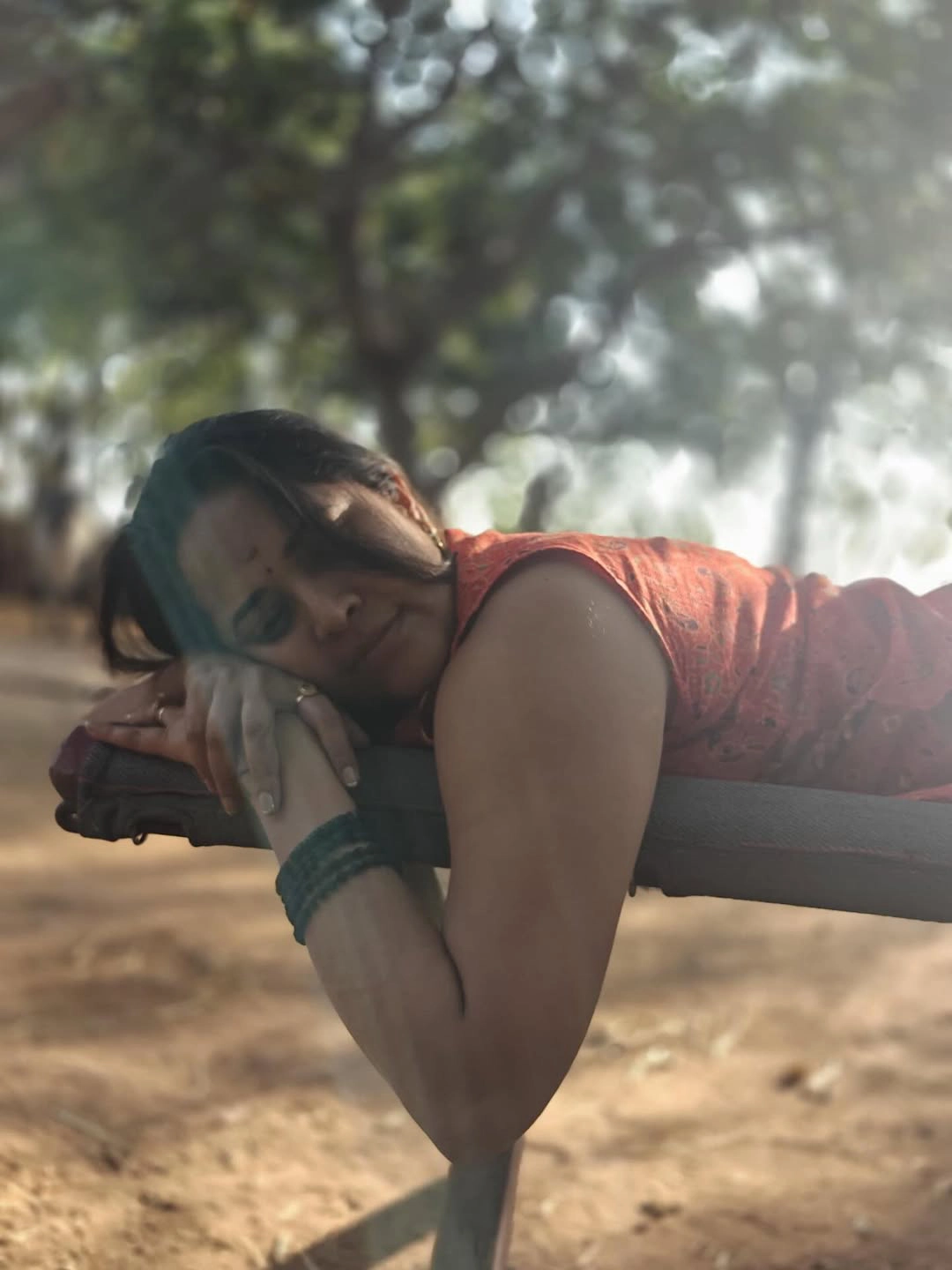 Anasuya Bharadwaj Enjoying Nature in Farm