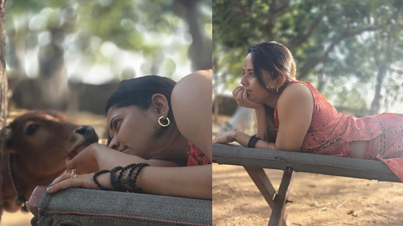 Anasuya Bharadwaj : మడతమంచం పై పడుకొని ప్రకృతిని ఆస్వాదిస్తూ.. లేగదూడతో అనసూయ ఫొటోలు..