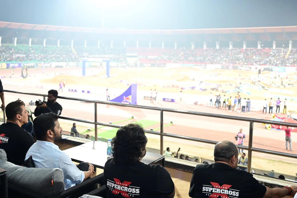 CM Revanth Reddy and Salman Khan joined at the launch of Indian Super Cross Racing League Season 2 in Hyderabad