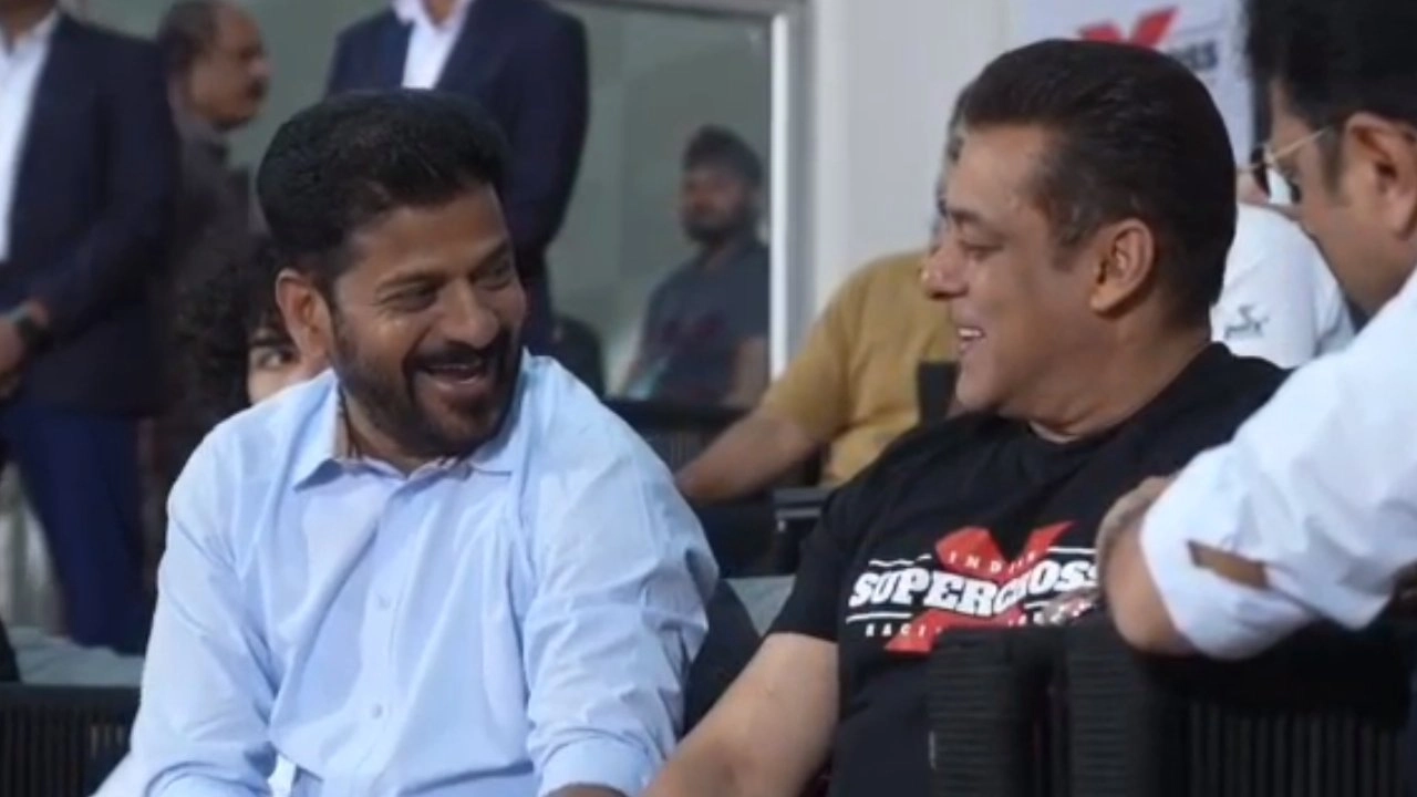 CM Revanth Reddy and Salman Khan joined at the launch of Indian Super Cross Racing League Season 2 in Hyderabad
