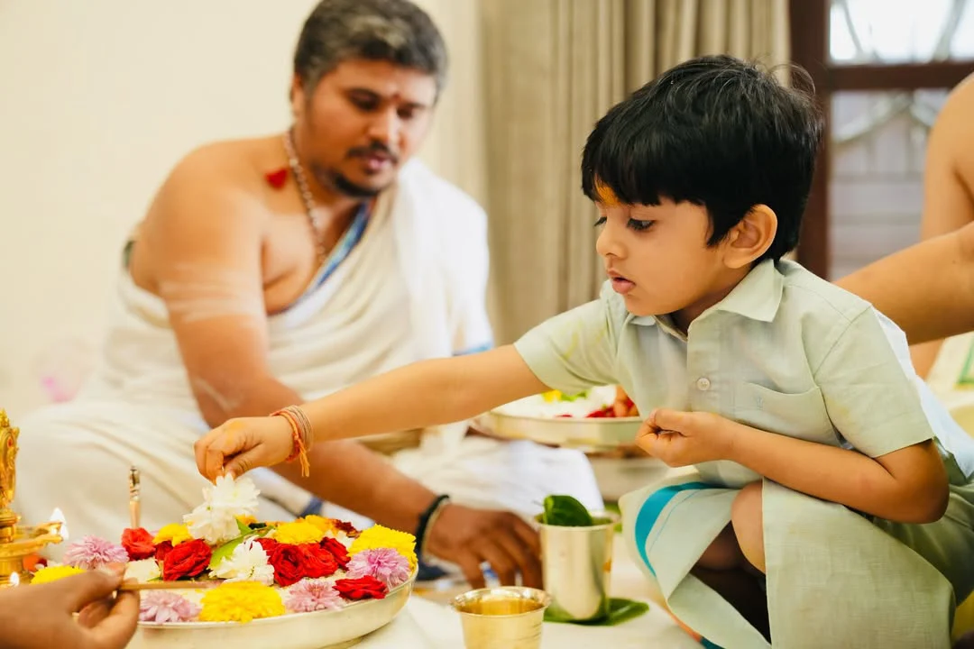 Dil Raju Perform Special Pooja with his Wife Tejaswini Vygha and Son