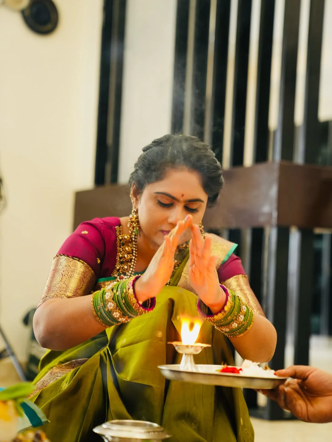 Dil Raju Perform Special Pooja with his Wife Tejaswini Vygha and Son