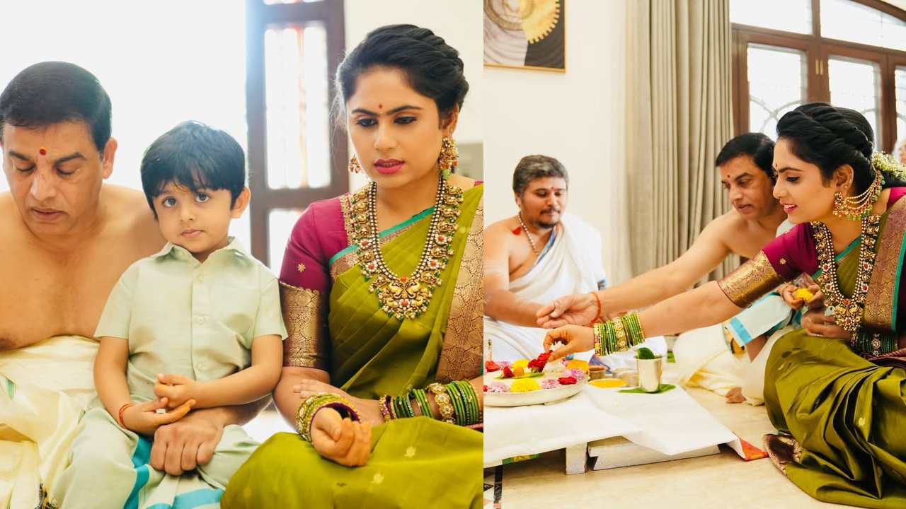 Dil Raju : భార్య కొడుకుతో కలిసి దిల్ రాజు స్పెషల్ పూజలు.. ఫొటోలు వైరల్..