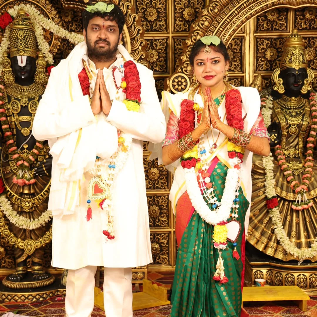 Jabardasth Mahidhar Marriage with his Love Chandrakala Wedding Photos