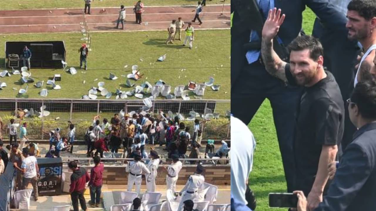 Lionel Messi : మెస్సీ టూర్.. కుర్చీలు, బాటిళ్లు విసిరేసి అభిమానులు రచ్చరచ్చ.. స్టేడియంలో అల్లకల్లోలం