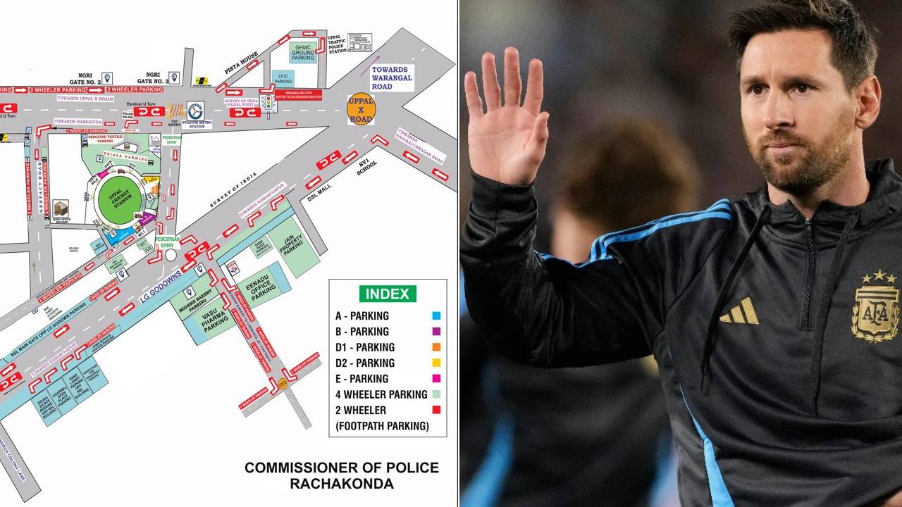 Lionel Messi hyderabad Tour : హైదరాబాద్‌కు మెస్సి.. వాహనదారులు ఈ రూట్‌లో అస్సులు వెళ్లొద్దు.. అర్ధరాత్రి వరకు ట్రాఫిక్ ఆంక్షలు ఇలా..
