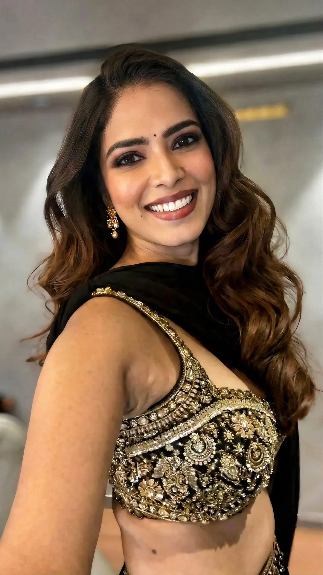 Malavika Mohanan latest photos from the Raja Saab event. (1)