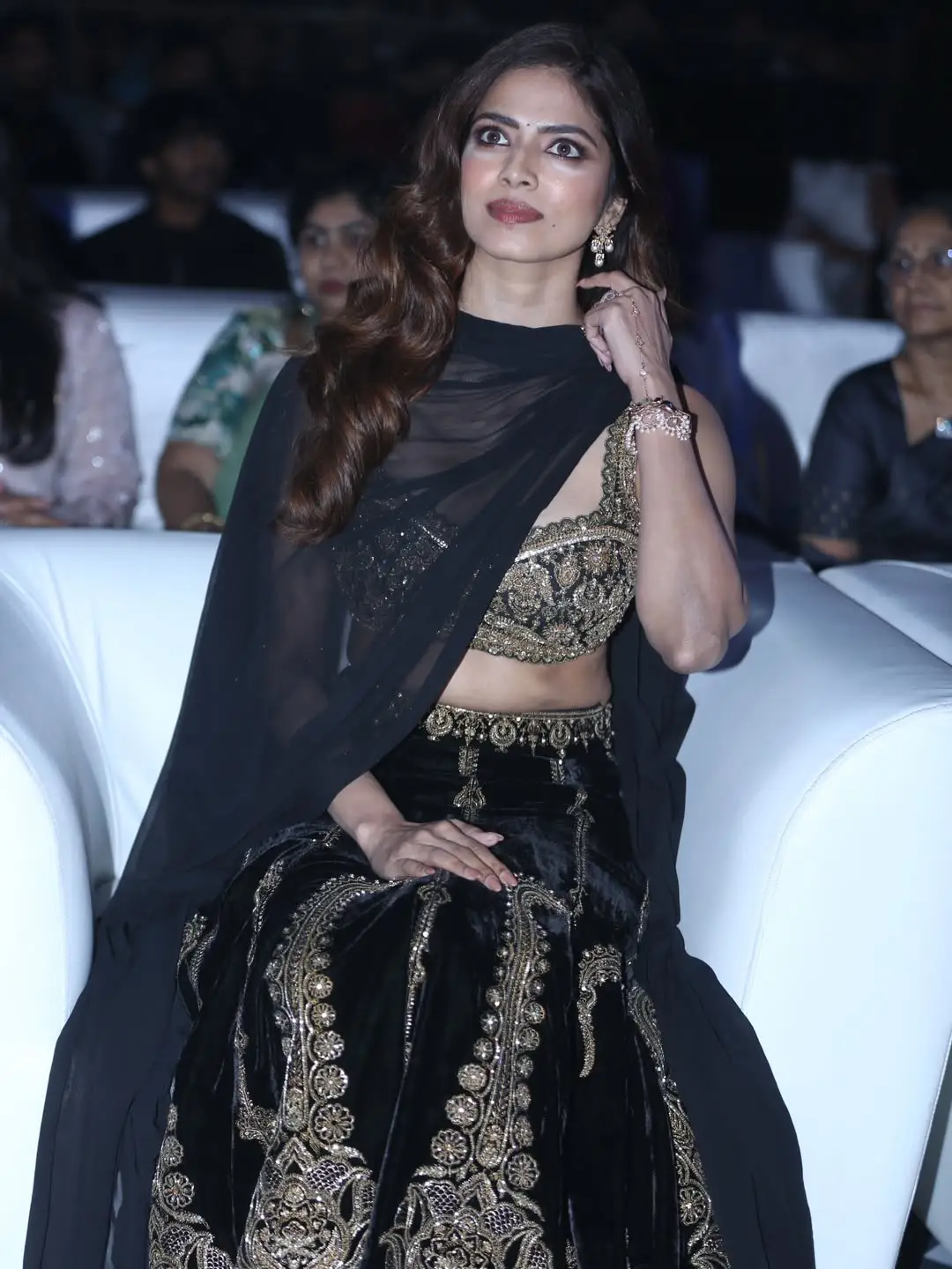Malavika Mohanan latest photos from the Raja Saab event. (1)
