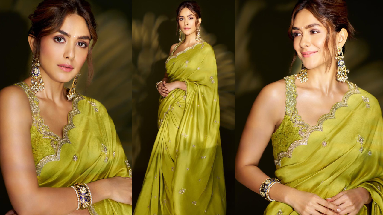 Mrunal Thakur: ఆకుపచ్చ చీరలో అందాల రాశిలా.. మిలమిలా మెరిసిపోతున్న మృణాల్.. ఫొటోలు